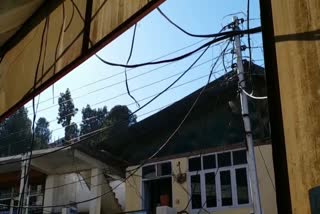 Open wires in Rekongpeo, Kinnaur headquarters Recongpeo.