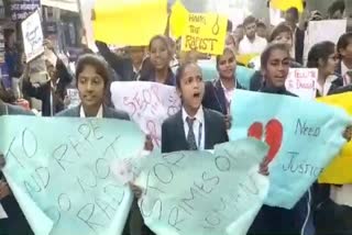 hyderabad doctor murder case student protest in gurugram