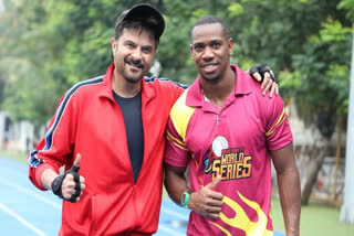 Anil Kapoor sprints with Yohan Blake