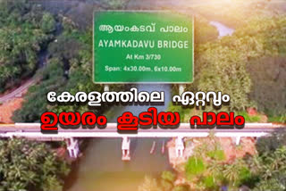 bridge  highest bridge in Kerala  ayamkadavu bridge  ayamkadavu bridge will open from tommorrow  ഏറ്റവും ഉയരം കൂടിയ പാലം  കേരളത്തിലെ ഏറ്റവും ഉയരം കൂടിയ പാലം  ആയാംകടവ് പാലം  പാലം നാടിന് സമര്‍പ്പിക്കും  മുഖ്യമന്ത്രി  പിണറായി വിജയന്‍  ടൂറിസം