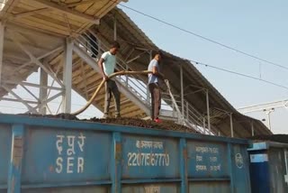 Fire in coal filled in train at mahasamund