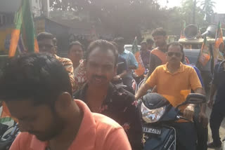 BJP bike rally without helmate at Amdanga near Barasat
