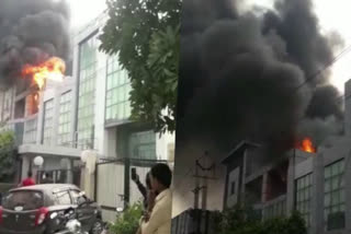 fire in plastic factory in manesar gurugram