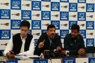 AAP leader Sanjay Singh doing press talks