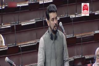 Minister of State for Finance Anurag Thakur in Rajya Sabha