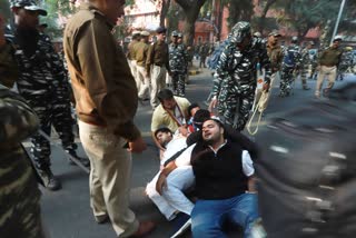 Lathi charge on students