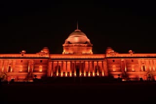 Rashtrapati Bhavan light up in orange