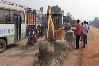 construction of Four lane road started in chapra