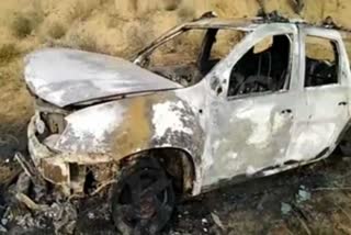 burnt car in fatehabad