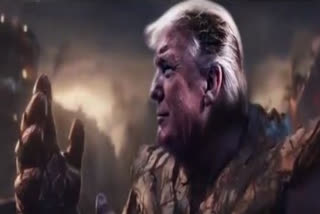 US President as super villian Thanos