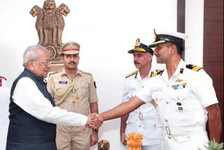 Indian Coast Guard Additional Director General Meeting with the Governor at raj bhavan