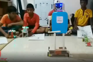 Children from unprivileged sections create robots from plastic waste