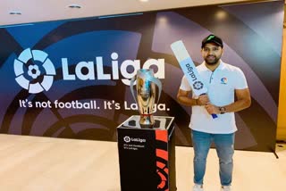 La Liga  Rohit Sharma brand ambassador  La Liga Brand Ambassador  Rohit Sharma  രോഹിത് ശർമ്മ വാർത്ത  ഹിറ്റ്മാനും ലാലിഗയും വാർത്ത  രോഹിത് ബ്രാന്‍റ് അംബാസിഡർ വാർത്ത