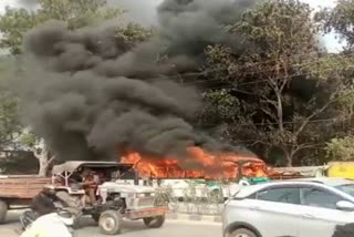 Fire in passenger bus