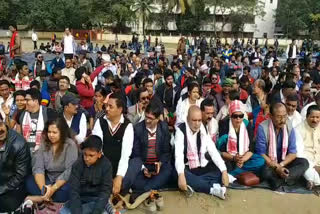 aasu hunger strike against cab in guwahati