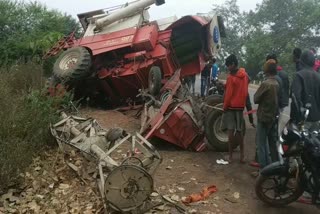 Truck road accidents with Harvester in bemetara