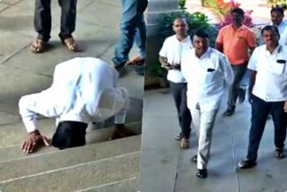 MLA Ashok Pujari entry to Vidhansoudha news, ವಿಧಾನಸೌಧ ಪ್ರವೇಶಿಸಿದ ರಾಣೆಬೆನ್ನೂರು ಶಾಸಕ