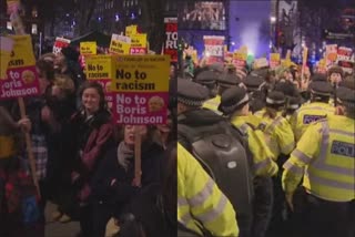 Protesters clashed with police on Friday during demonstrations in central London, after the Prime Minister Boris Johnson's Conservative Party won the general election with a sizeable majority.