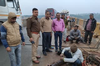 Bridge damaged due to movement of overload vehicles