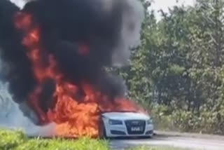 burning car