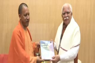 chief minister of uttar pradesh and haryana on table in lakhnow