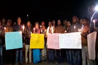 Kanke social organizations organized candle march in ranchi