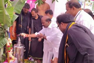 mla chirumarthi lingayya participate ayyappa swamy padi pooja