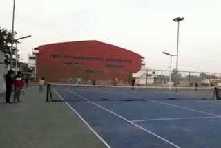 Tennis ground is being built in Bhiwani Bhim Stadium