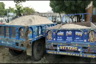 6 tractor trolleys while mining illegal gravel, jalore news, जालोर न्यूज