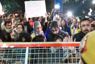 Demonstration of students outside Delhi Police Headquarters