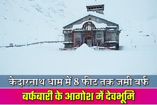 heavy snowfall in kedarnath