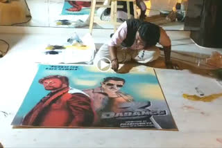 Salmankhan and sudeep Rangoli by Artist