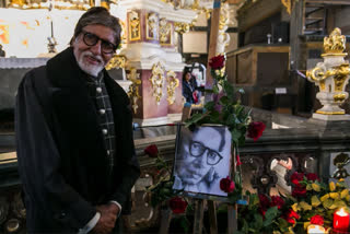 Amitabh Bachchan attends prayer held in honour of harivanshrai bachchan in polland,