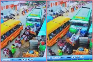 ಕಾಲೇಜು ವಿದ್ಯಾರ್ಥಿನಿಯರ ಮೇಲೆ ಹರಿದ ಮಿನಿ ಬಸ್ ,Accident video of Kanyakumari goes viral