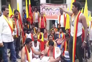 Karnataka Rakshana Vedike Protest In Chikkaballapur