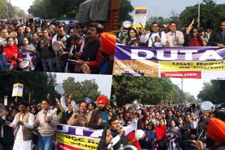 DU teachers Protest at UGC headquarters