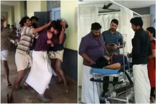 kerala varma college thrissur latest news  abvp-sfi clashes in keralavarma college  കേരള വര്‍മ കോളജിലെ സംഘര്‍ഷം  അക്രമത്തിന് പിന്നില്‍ എബിവിപിയെന്ന് എസ്എഫ്ഐ