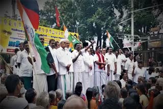 DMK alliance parties protest in Tenkasi