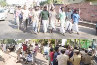 മലപ്പുറത്ത് എസ്എഫ്ഐ മാര്‍ച്ചില്‍ സംഘര്‍ഷം  clash in sfi march in malappuram  എസ്എഫ്ഐ മാര്‍ച്ച്‌  sfi march  malappuram news  മലപ്പുറം വാർത്ത