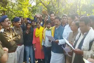 Tribal society  protested  against land records officer's suicide