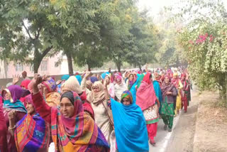 womens protested in jind