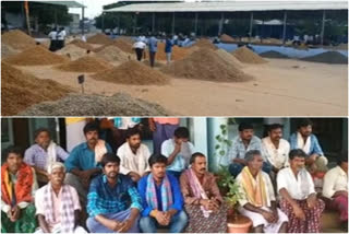 groundnut farmers protest against of sales of its crop in emmaganur of kurnool