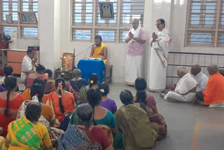 Devotees prayer for Pejawar Shree Health in Vijaypura