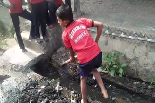 Gutters are being cleared by students