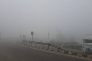 Dense fog due to cold in Una
