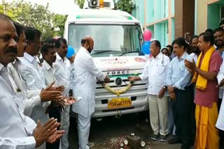 mobile blood bank vehicle started by mla muttireddy