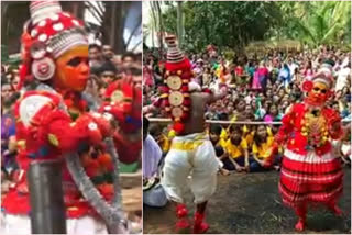 woman presents theyyam in kannur  devakkuthu  kannur  തെയ്യചമയത്തിൽ സ്‌ത്രീ സാന്നിധ്യമായി ദേവക്കൂത്ത്  ദേവക്കൂത്ത്  കന്നിക്കൂത്ത്‌