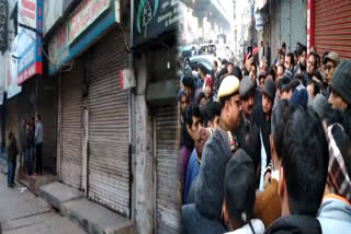 Traders protest against Delhi Police,  worry about security