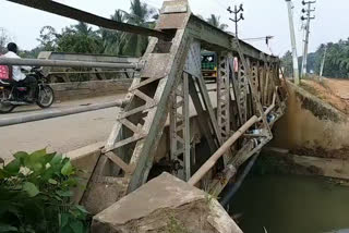 The bridge at the East Godavari District  side was in danger