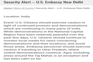 US mission in India issues advisory